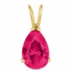 dråbe pink vedhæng i 9 karat guld