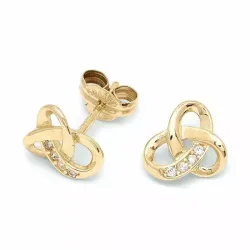 ægte guld ørestikker i 9 karat guld med zirkon - Gold Collection