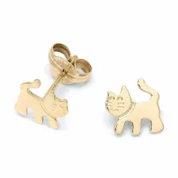 små katte ørestikker i 9 karat guld - Gold Collection