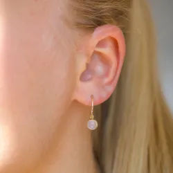 12,5 mm creoler i 9 karat guld med syntetisk kvarts