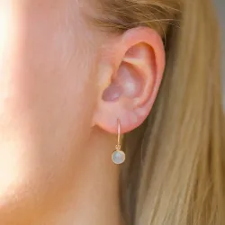 13 mm creoler i 9 karat guld med syntetisk kvarts - Gold Collection