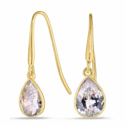 dråbe øreringe i 9 karat guld med zirkon - Gold Collection