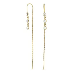 kæde øreringe i 9 karat guld med zirkon - Gold Collection