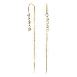 kæde øreringe i 9 karat guld med zirkon - Gold Collection