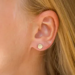 6 mm runde øreringe i 9 karat guld - Gold Collection