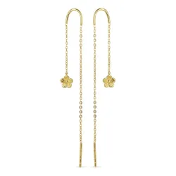 blomster kæde øreringe i 9 karat guld - Gold Collection