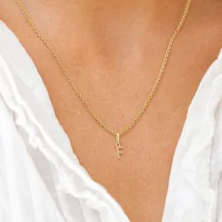 bogstav F vedhæng i 9 karat guld - My Letter