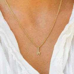 bogstav M vedhæng i 9 karat guld - My Letter