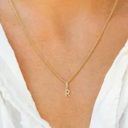 bogstav R vedhæng i 9 karat guld - My Letter