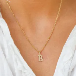 bogstav B vedhæng i 9 karat guld - My Letter