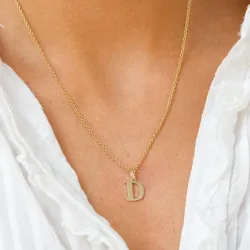 bogstav D vedhæng i 9 karat guld - My Letter