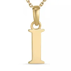 bogstav I halskæde i forgyldt sølv med vedhæng i 9 karat guld - My Letter