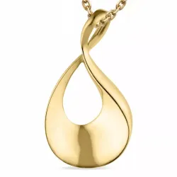 dråbe halskæde i forgyldt sølv med vedhæng i 9 karat guld - Gold Collection