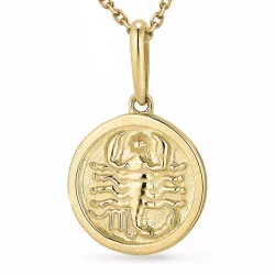 stjernetegn skorpionen halskæde i forgyldt sølv med vedhæng i 9 karat guld - Gold Collection