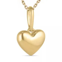 hjerte halskæde i forgyldt sølv med vedhæng i 9 karat guld