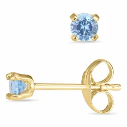 3 mm runde øreringe i 14 karat guld med zirkon - Gold Collection