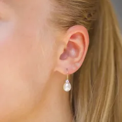 dråbe øreringe i 14 karat guld med zirkon - Gold Collection