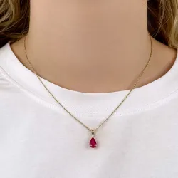 dråbe guld vedhæng i 14 karat guld - Gold Collection