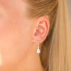 dråbeformede øreringe i 14 karat guld med zirkon - Gold Collection