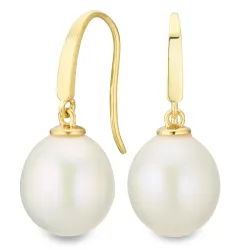 9-9,5 mm perle øreringe i 14 karat guld - Gold Collection