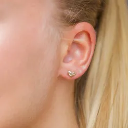 hjerte øreringe i 14 karat guld - Gold Collection