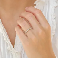 brillant alliancering i 14 karat guld 0,49 ct