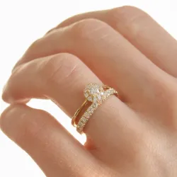 brillant alliancering i 14 karat guld 0,49 ct