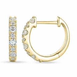 13,5 mm diamant creoler i 14 karat guld med diamant