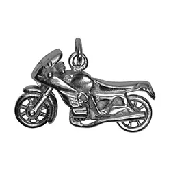 Motorcykel vedhæng i rhodineret sølv