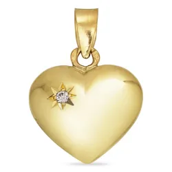 11,5 x 13,5 mm hjerte vedhæng i 8 karat guld - Amoré