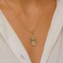 18 x 24 mm guld dagmarkors i 8 karat guld - Amoré