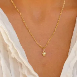 6 mm hjerte guld vedhæng i 14 karat guld - Amoré