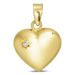 11,5 x 13 mm hjerte vedhæng i 14 karat guld - Amoré