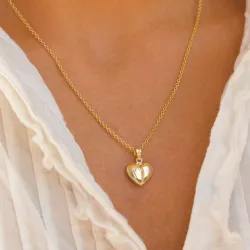 11,5 x 13 mm hjerte vedhæng i 14 karat guld - Amoré
