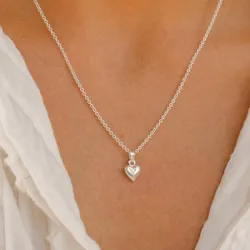 7 x 10 mm hjerte vedhæng i sølv - Amoré