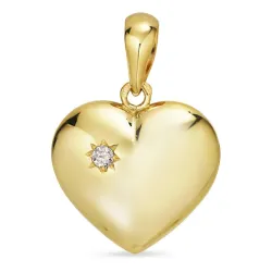15 x 15,5 mm hjerte vedhæng i 8 karat guld - Amoré