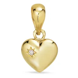 8,5 x 10 mm hjerte vedhæng i 8 karat guld - Amoré