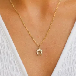 elegant hestesko vedhæng i 8 karat guld - Gold Collection