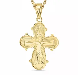 dagmarkors halskæde i forgyldt sølv med vedhæng i 8 karat guld - Amoré