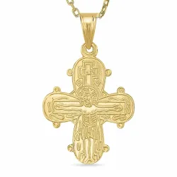 dagmarkors halskæde i forgyldt sølv med vedhæng i 8 karat guld - Amoré