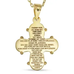 dagmarkors halskæde i forgyldt sølv med vedhæng i 8 karat guld - Amoré