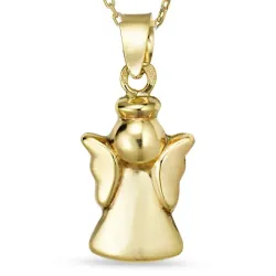 engel halskæde i forgyldt sølv med vedhæng i 8 karat guld - Gold Collection