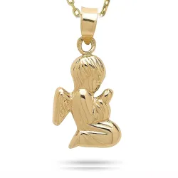 engel halskæde i forgyldt sølv med vedhæng i 8 karat guld - Gold Collection