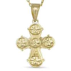 dagmarkors halskæde i forgyldt sølv med vedhæng i 8 karat guld - Amoré