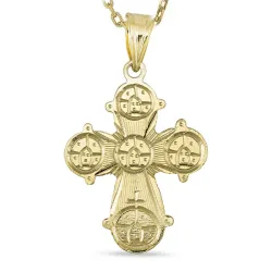 dagmarkors halskæde i forgyldt sølv med vedhæng i 14 karat guld - Amoré