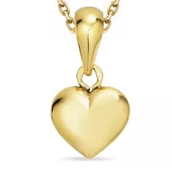 hjerte halskæde i forgyldt sølv med vedhæng i 8 karat guld - Amoré