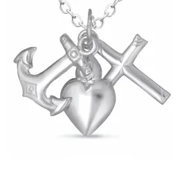 tro-håb-kærlighed halskæde i sølv med vedhæng i sølv - Amoré