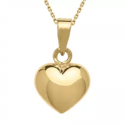 9 x 11 mm hjerte vedhæng med halskæde i 8 karat guld