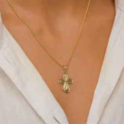 dagmarkors halskæde i forgyldt sølv med vedhæng i 8 karat guld - Amoré