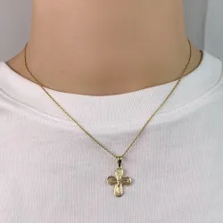 dagmarkors halskæde i forgyldt sølv med vedhæng i 8 karat guld - Amoré